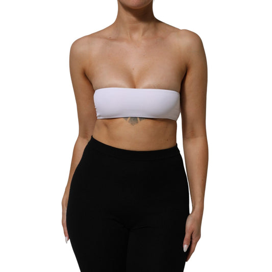 Dolce & Gabbana White Nylon Blend Bandeau Strapless Tube Top