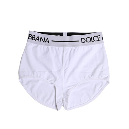 Dolce & Gabbana White Nylon Logo Waistband Boxer Brief Underwear