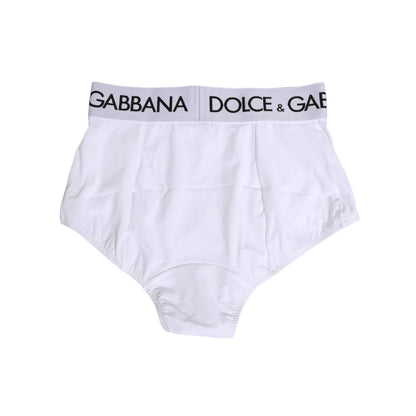 Dolce & Gabbana White Nylon Logo Waistband Panty Underwear