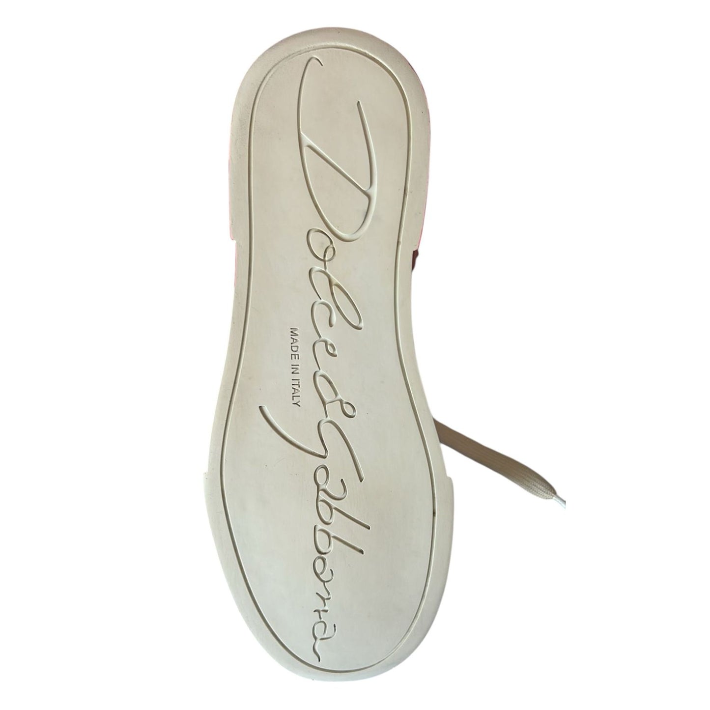 Dolce & Gabbana White Red Logo Portofino Sneakers Shoes