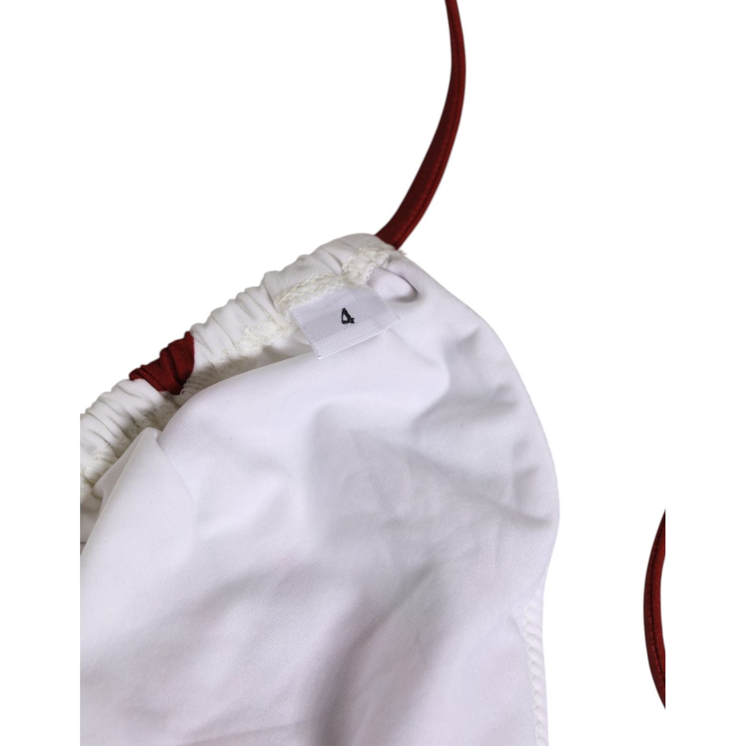 Dolce & Gabbana White Red Polka Dot Floral Print Triangle