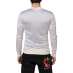 Dolce & Gabbana White Silk Crew Neck Long Sleeves T-shirt TSH87253-44
