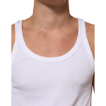 Dolce & Gabbana White Sleeveless Round Neck Tank T-shirt, 100% cotton, regular fit, minor defect, classic style, made in Italy.