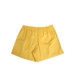 Dolce & Gabbana Yellow Cotton Elastic Waistband Short Swimwear with button detail, comfortable fit, and logo, made in Italy.