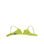 Dolce & Gabbana Yellow Green Nylon Soft Cup Brassiere Underwear with logo detail and hook closure, made in Italy