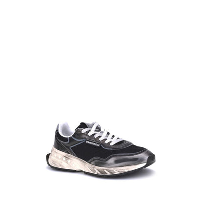 Dsquared² Black Calf Leather Bos Taurus Athletic Sneakers