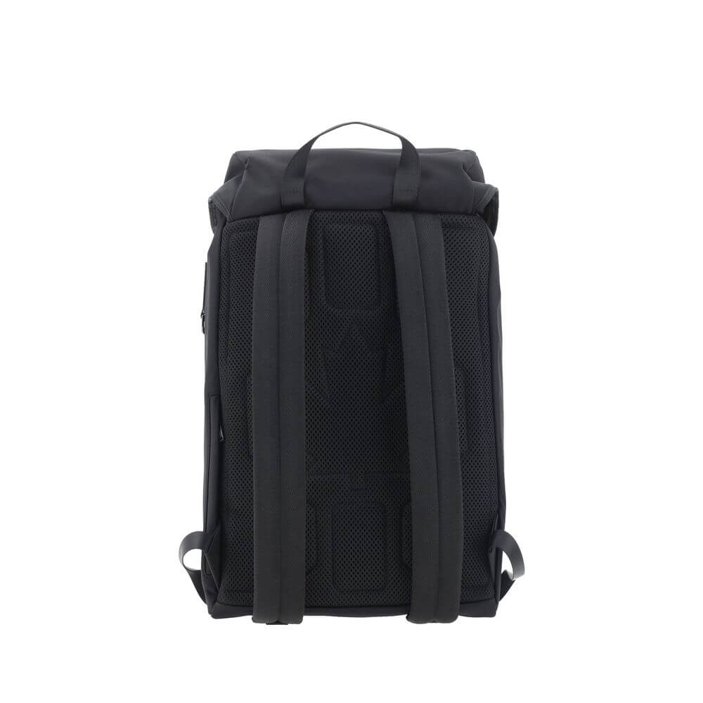 Rear view of Dsquared² Black Nylon Backpack with padded adjustable shoulder straps and sturdy handle.
