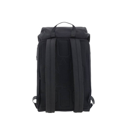Rear view of Dsquared² Black Nylon Backpack with padded adjustable shoulder straps and sturdy handle.