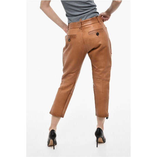 Dsquared² Dsquared² Leather Pants With Side Pockets DS-P682342-W38 1728,74866327712,Brown,Clothing,Dsquared²,Jeans & Pants - Women - Clothing,New with tags,W38,Women,Women - Clothing