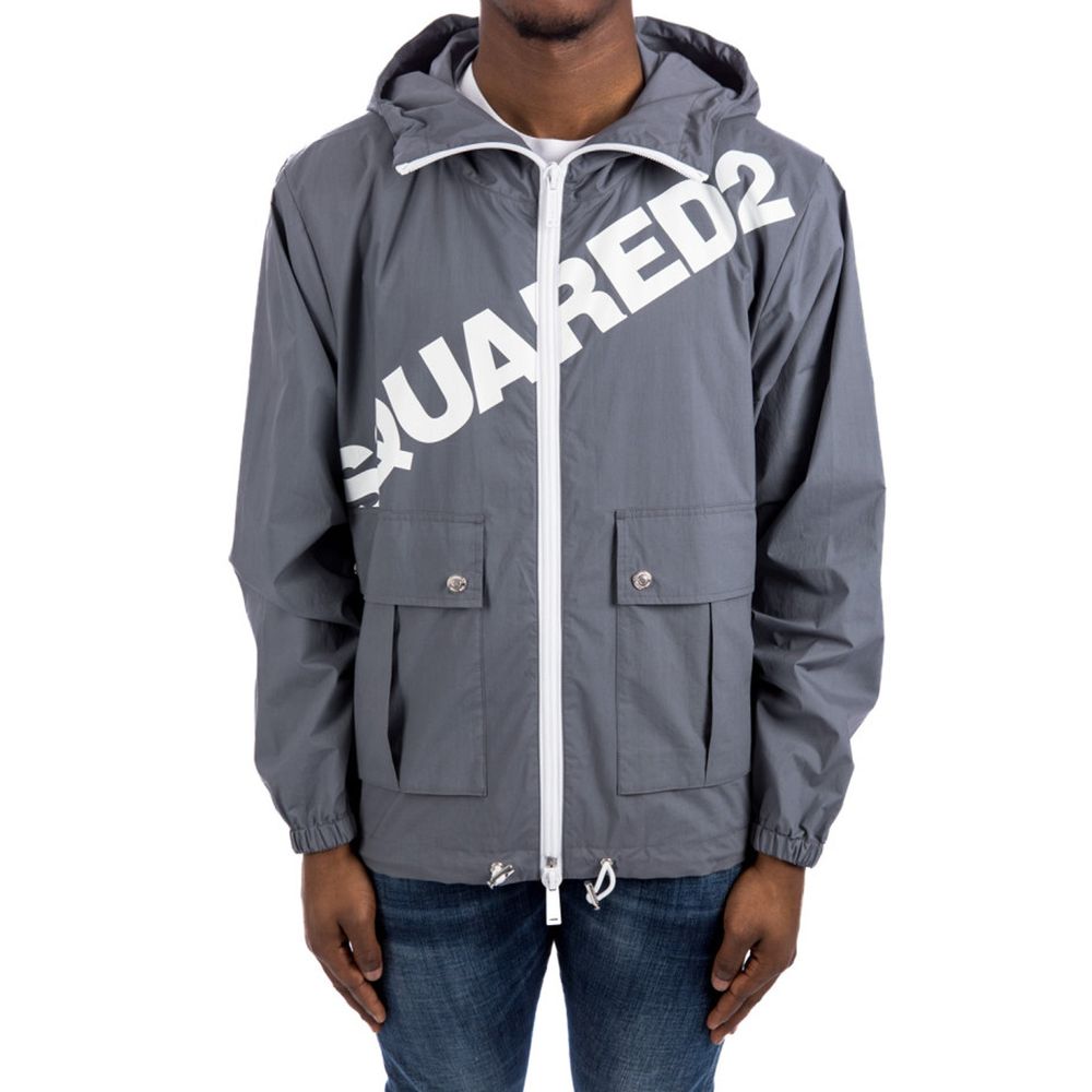 Dsquared² Gray Cotton Shell Jacket 1728,75611013280,Clothing,Dsquared²,Gray,IT46 | S,IT50 | L,Jackets & Coats - Clothing,Men,New with tags,Shell Jackets - Jackets & Coats - Clothing