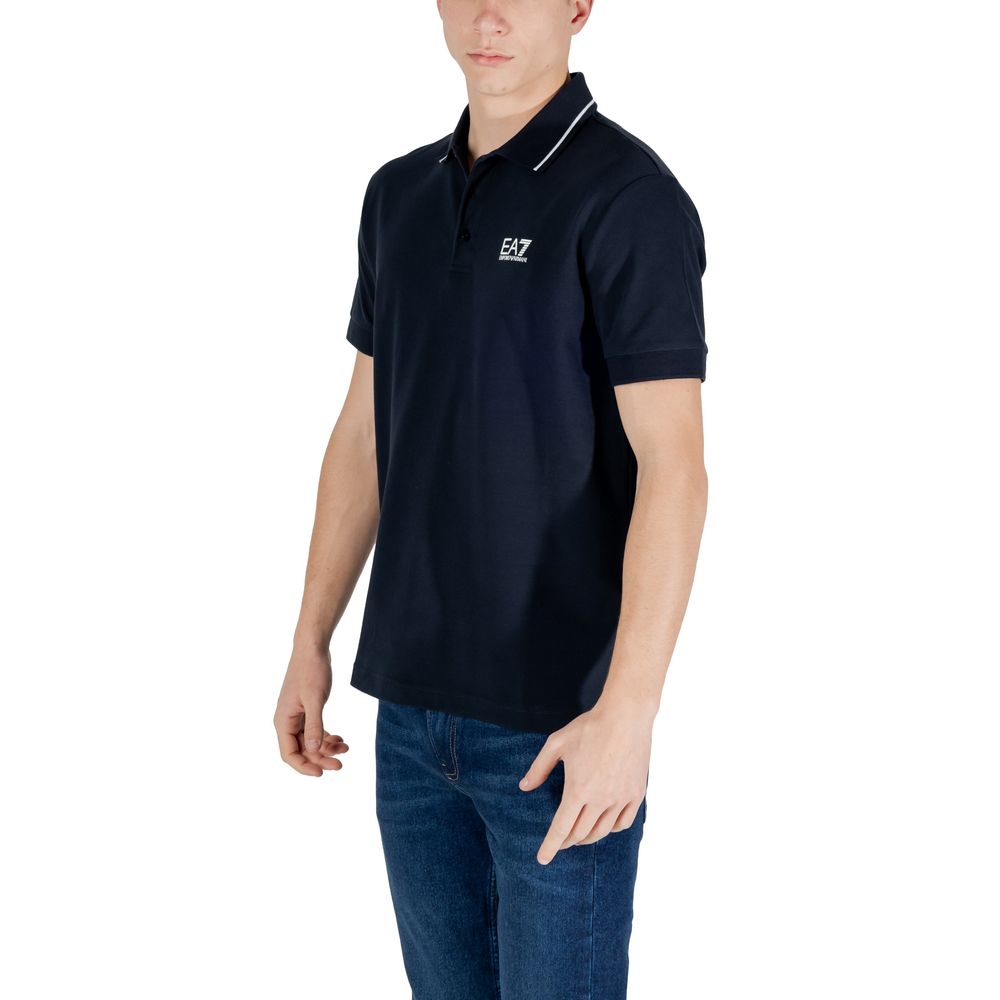 EA7 Emporio Armani Blue Cotton Polo Shirt
