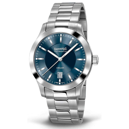 EBERHARD Mod. AIGLON GRANDE TAILLE stainless steel wristwatch with sapphire dial and automatic movement, 41mm, for gents, water-resistant 10 ATM.