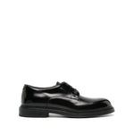 EMPORIO ARMANI EXCLUSIVE Derby shoes in buffed leather with patent finish, black calf leather, panelled design, 35mm stacked heel.