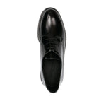 EMPORIO ARMANI EXCLUSIVE Derby shoes in buffed leather black top view