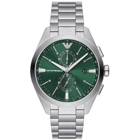 EMPORIO ARMANI MOD. AR11480 gent wristwatch with green dial, stainless steel case, mineral glass, quartz movement, water resistant to 5 ATM.