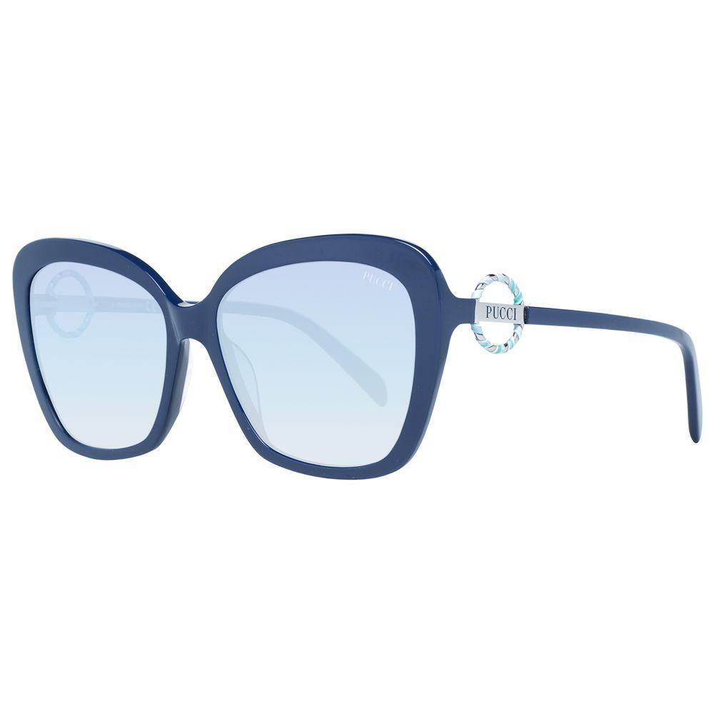 Emilio Pucci Blue Women Sunglass, blue gradient lenses, butterfly full-rim frame, plastic material, 100% UVA & UVB protection.