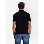 Back view of Emporio Armani T-shirts and Polos Blue, navy cotton-blend polo with logo