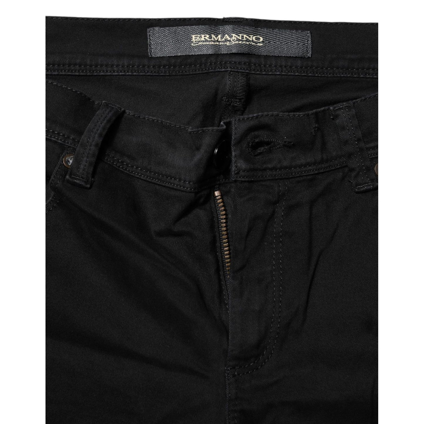 Ermanno Scervino Black Cotton Stretch Flared Bootcut Denim Jeans PAN72068-28