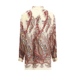 Men's Etro Paisley print Shirt in blue with iconic motif, featuring a French collar and double-button cuffs, made in Italy