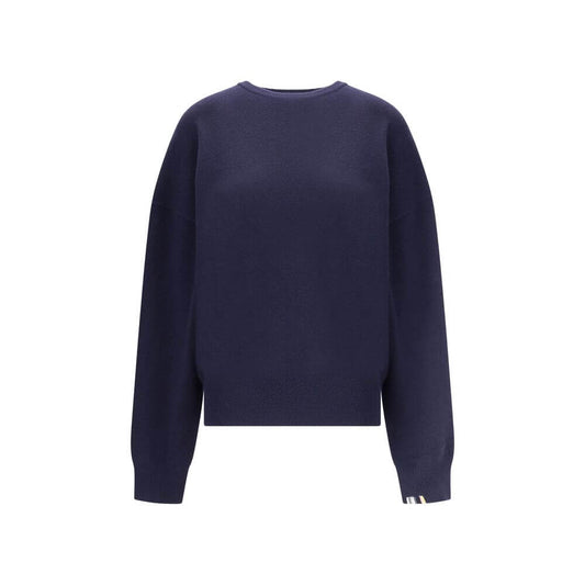 Extreme Cashmere Blue Cashmere Cashmere Sweater with crew neck and ribbed hem.