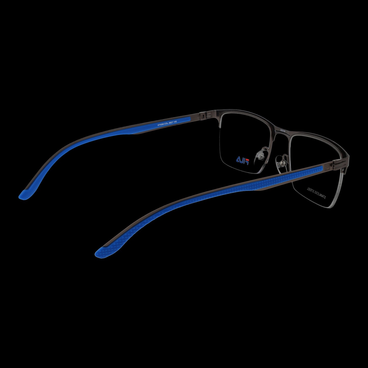 FILA MOD. VFI030 530627 eyeglasses for gents with blue accents and sleek frame design.