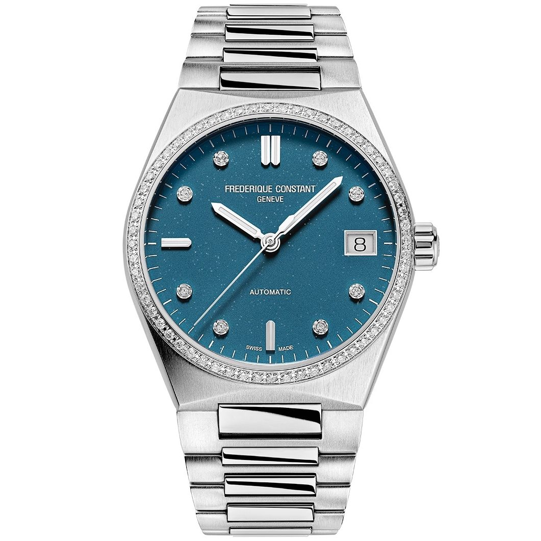 Luxury watch FREDERIQUE CONSTANT MOD. FC-303LBSD2NHD6B with blue dial and stainless steel bracelet, stylish timepiece for men.