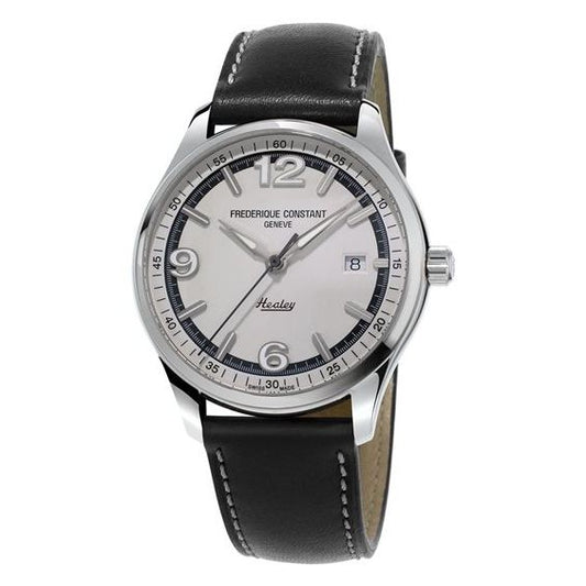FREDERIQUE CONSTANT MOD. FC-303WGH5B6 wristwatch in official packaging, Swiss-made with black leather strap.