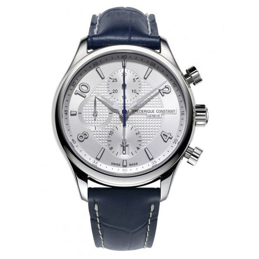 FREDERIQUE CONSTANT MOD. FC-392RMS5B6 Swiss wristwatch with blue leather strap and white dial in official packaging