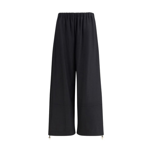 Fabiana Filippi Black Fleece Wool Casual Pants