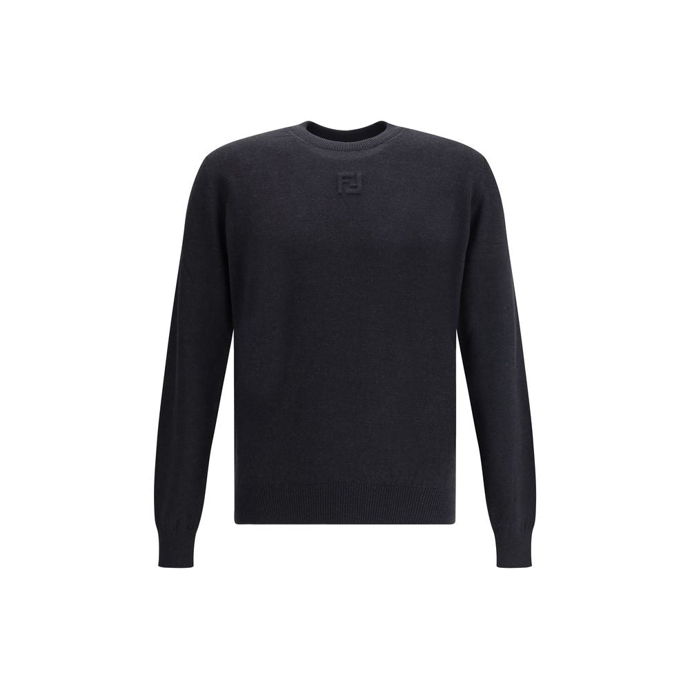Fendi Black Fleece Wool Sweatshirt