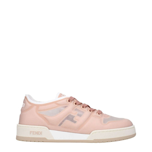 Fendi Pink Fibres Sneakers with lace up closure and logos, casual style with rubber sole and round toe, secondary color blossom.