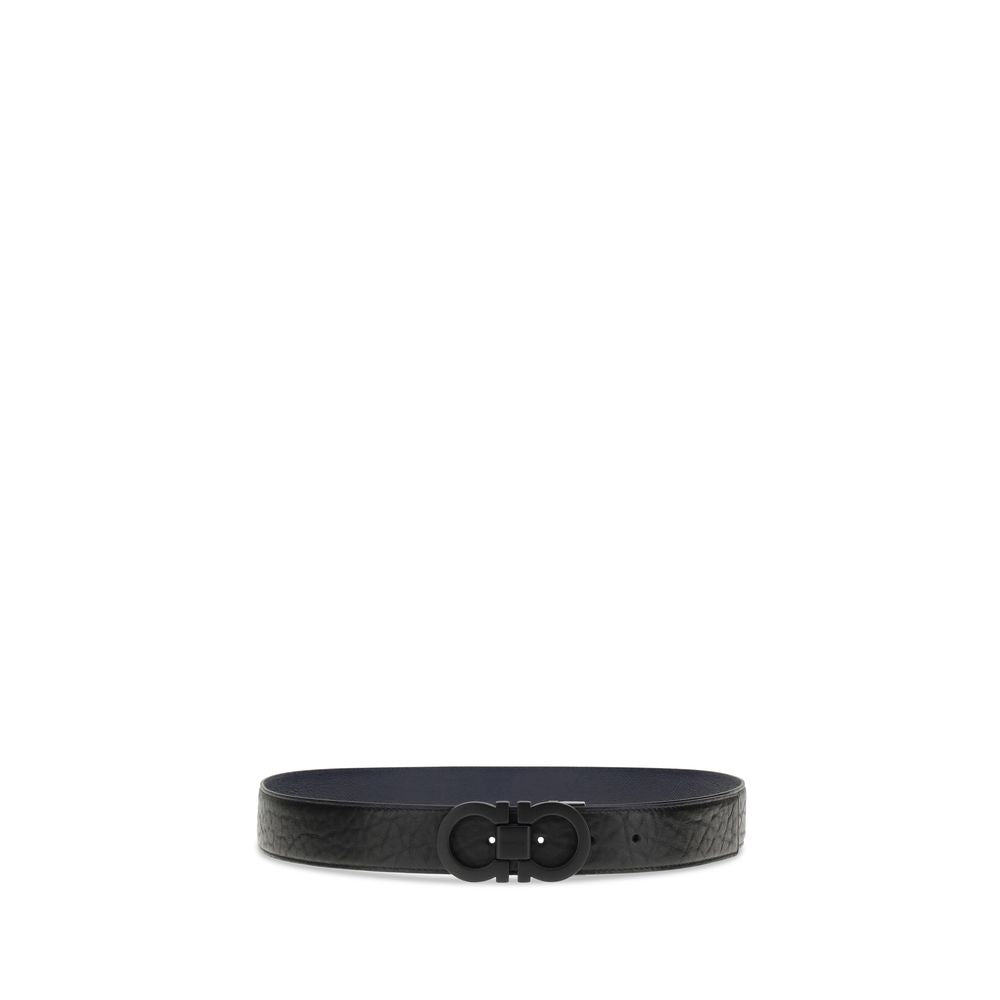 Ferragamo Blue Calf Leather Bos Taurus Belt