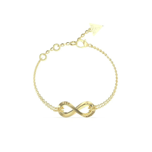 GUESS JEWELS JEWELRY Mod. JUBB05050JWYGS gold infinity bracelet with adjustable chain and triangle charm