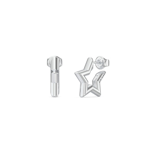 GUESS JEWELS JEWELRY Mod. JUBE05539JWRHT-U star-shaped silver earrings