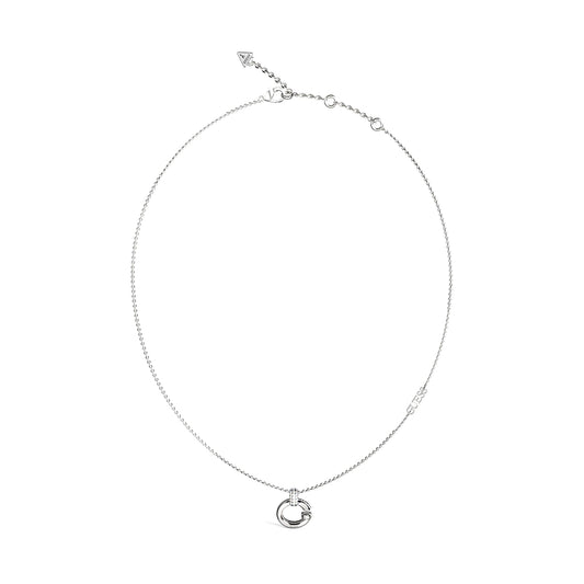 GUESS JEWELS JEWELRY Mod. JUBN04518JWRHT-U silver necklace with circle pendant
