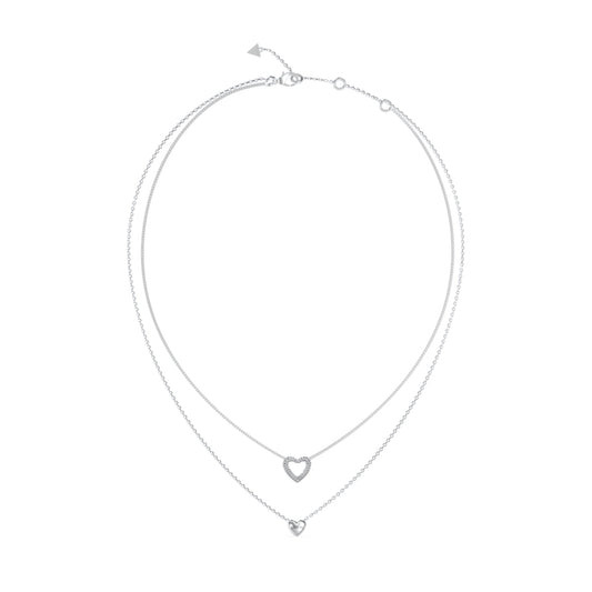 GUESS JEWELS JEWELRY Mod. JUBN05026JWRHT-U silver heart necklace with adjustable chain