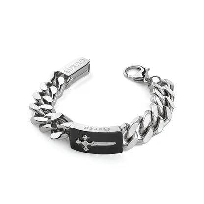 GUESS JEWELS JEWELRY Mod. JUMB04022JWSTBKS silver bracelet with cross detail