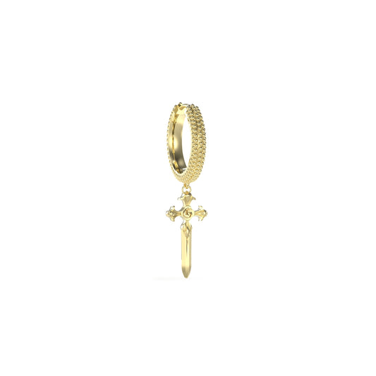 GUESS JEWELS JEWELRY Mod. JUME04025JWYGT-U gold earring with cross pendant