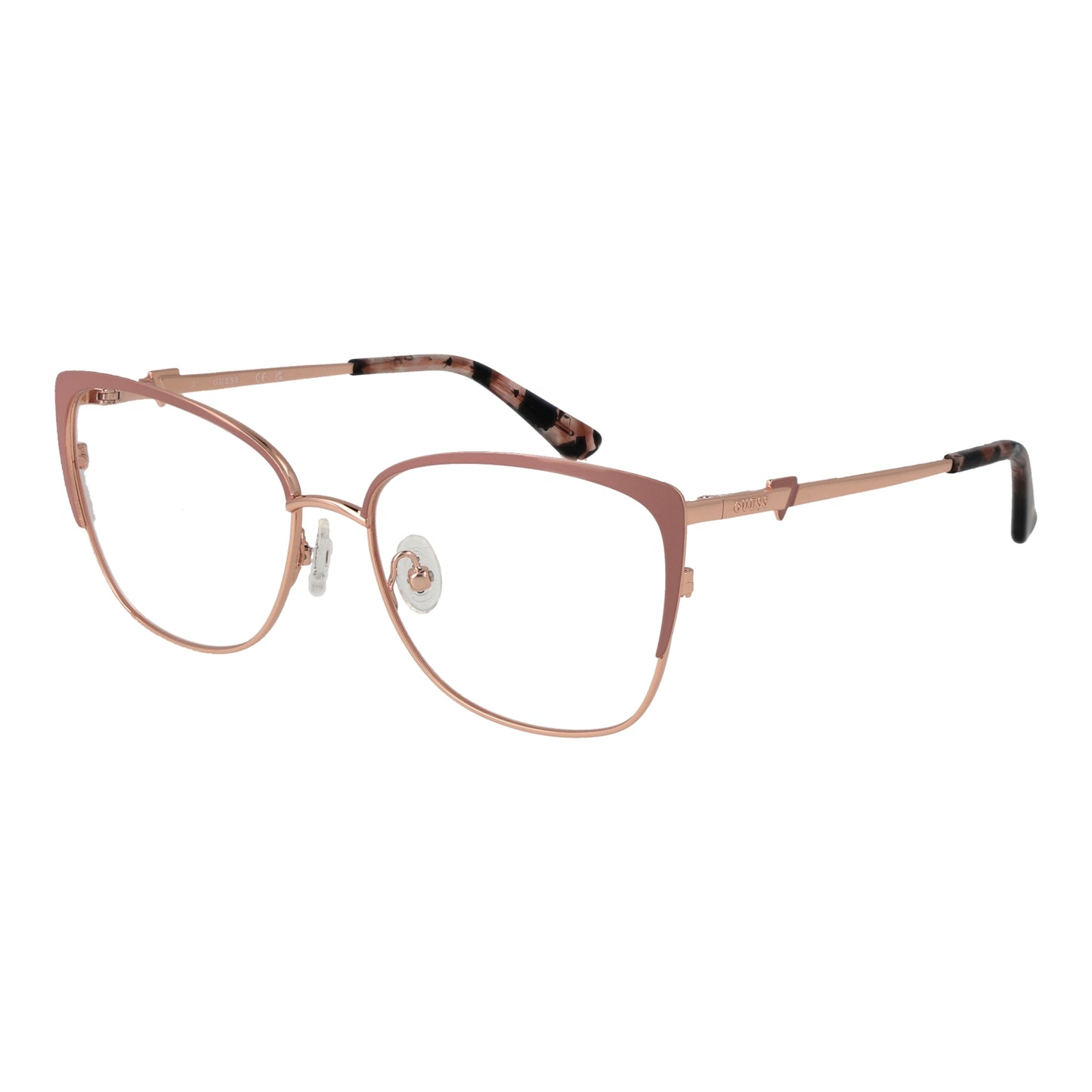 GUESS MOD. GU2814 55058 ladies' eyeglasses with pink frame and tortoiseshell arms, stylish eyewear for women