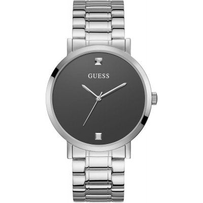 GUESS Mod. W1315G1 silver quartz analog watch with mineral dial and 44mm case, water resistant 3 ATM, for gentlemen.