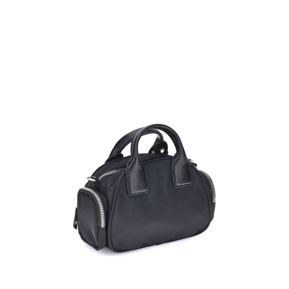 Front view with bag zipped and handles upright.