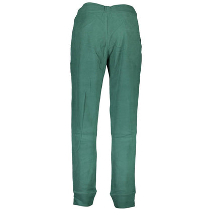 Gianmarco Venturi Green Polyester Pant with elastic waistband, laces, and ankle cuff.