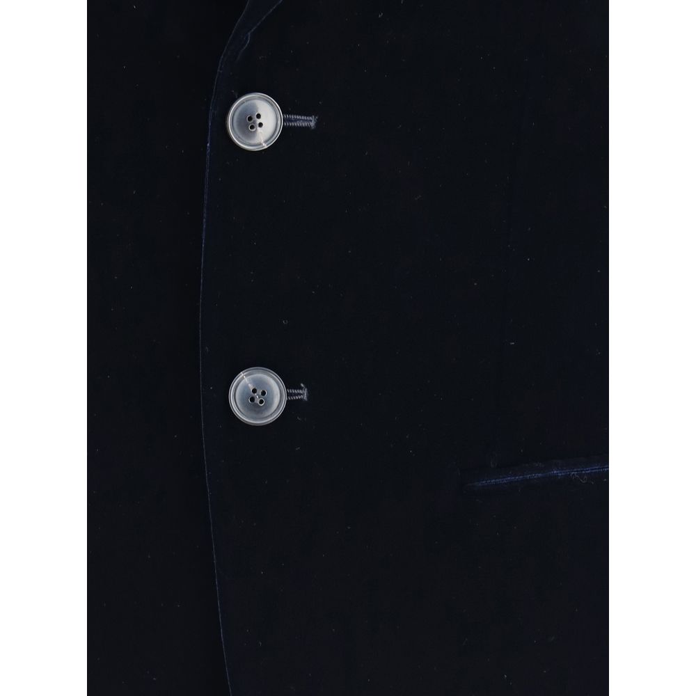 Close-up of buttons on Giorgio Armani Black Viscose Blazer