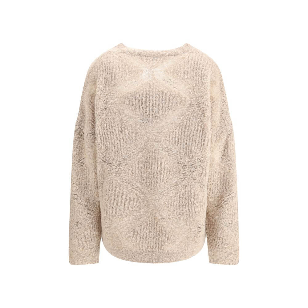 Giorgio Armani Cream Cashmere Cashmere Sweater showcasing elegant design and luxurious alpaca blend for AW25 season.