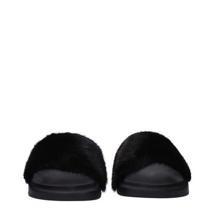 Givenchy Black Cotton Slippers