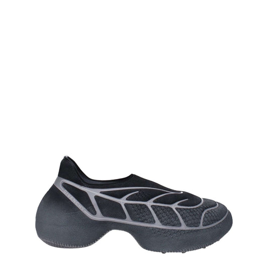 Givenchy Gray Fabric Athletic Sneakers with side logo and rubber sole, featuring a 6 cm mid heel and round toe design.