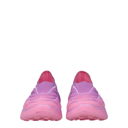 Givenchy Pink Fabric Sneakers with round toe, rubber sole, 3.5 cm mid heels, and violet accents.
