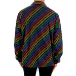 Back view of Givenchy Rainbow Chain Nylon Jacket with colorful stripes and elasticated cuffs.