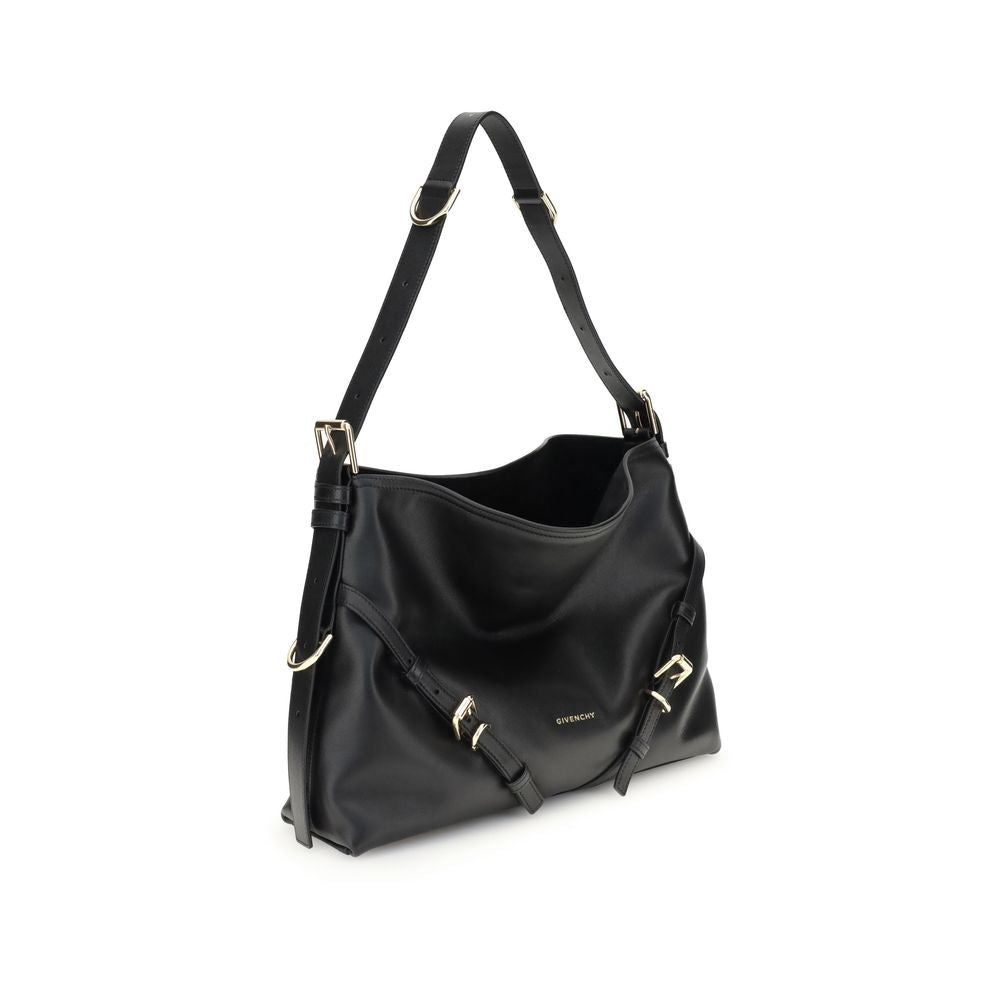 Front view with bag zipped and handles upright.