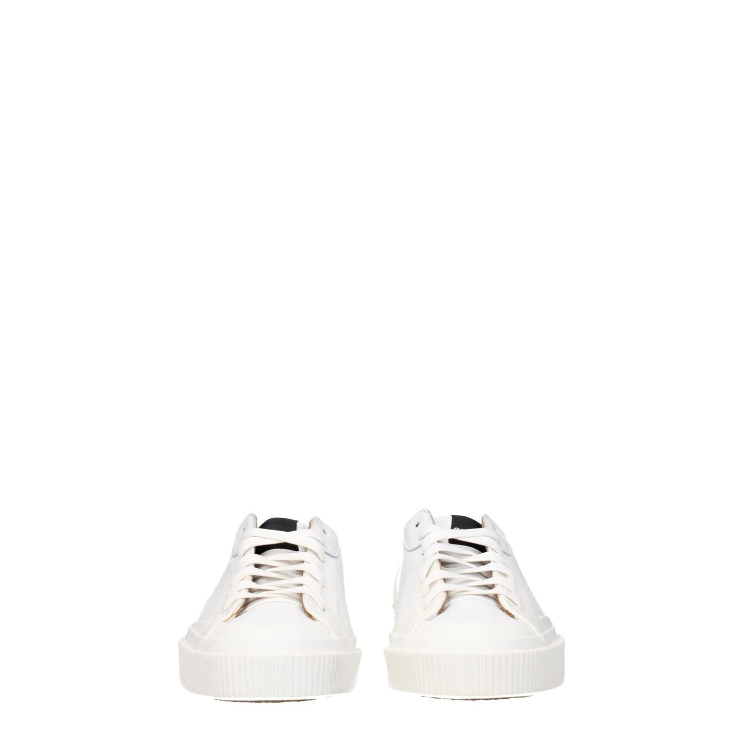 Givenchy White Leather Low Top Sneakers with optical white rubber sole and lace-up closure, featuring logo details on front, side, and back.